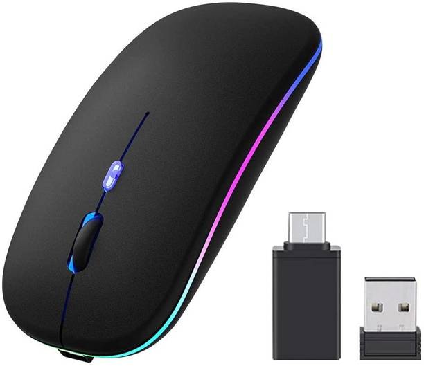 RETRACK LED Wireless Mouse, Bluetooth 5.1 Mouse Rechargeable 2.4G Silent Mouse Portable with USB,Computer with 3 Adjustable DPI Wireless Ambidextrous Optical  Gaming Mouse  with Bluetooth