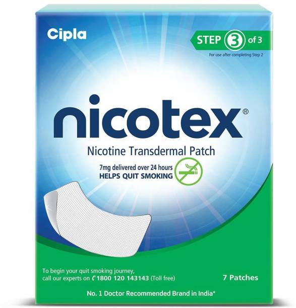 Cipla Nicotex Nicotine Transdermal Patch| 7 Patches (Step 3 - 7mg) Nicotine Patch