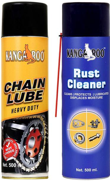 KANGAROO Chain Lubricant Spray 500 ML + Rust Cleaner 500 ML ( Combo Pack ) Chain Lube and cleaner Chain Oil