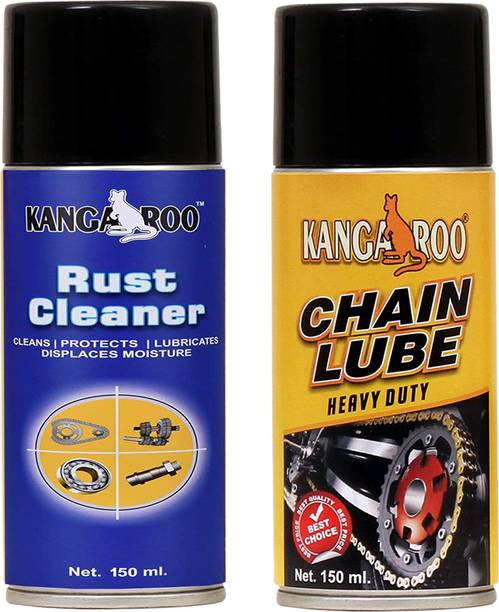 KANGAROO Chain Lubricant Spray 150 ML + Rust Cleaner 150 ML ( Combo Pack ) Chain Lube 150 ML + Rust Remover 150 ML Chain Oil