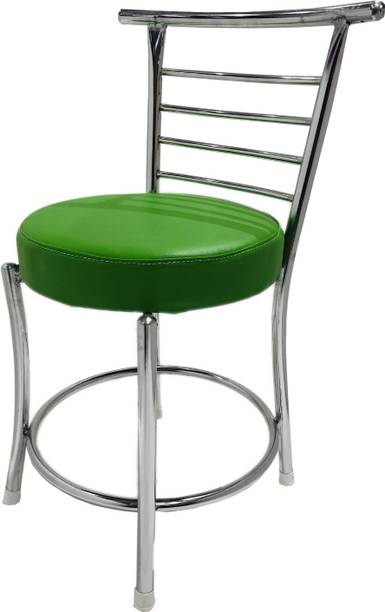 KITHANIA Comfortable Multipurpose Steel Dining/Restaurant/Cafe/Home/Office/Study Chair, with Leather Cushion seat and Steel Frame, Without arms Chair (Ring-Brown) Holds up to 155 kg Leatherette Dining Chair