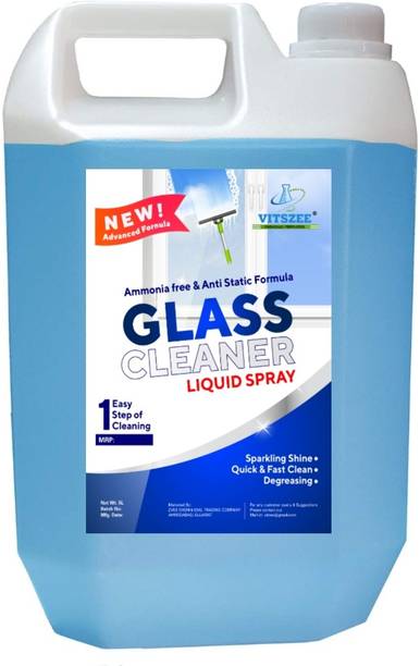 VITSZEE Glass Cleaner | surface Cleaner | 4X More Shine with Shine Boosters | Household Cleaner | Cleaner For Mirror | Spray Bottle | 5L