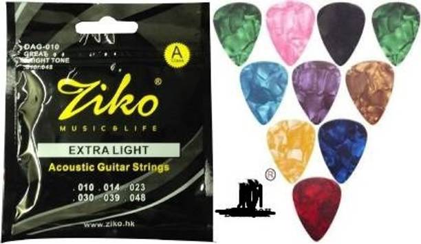 Music Mantra Acoustic Guitar Strings And Guitar 10 pc Alice Guitar String