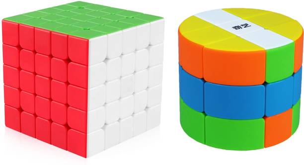 Authfort Cylinder Barrel High Speed & 5x5 Stickerless Speed Cube set
