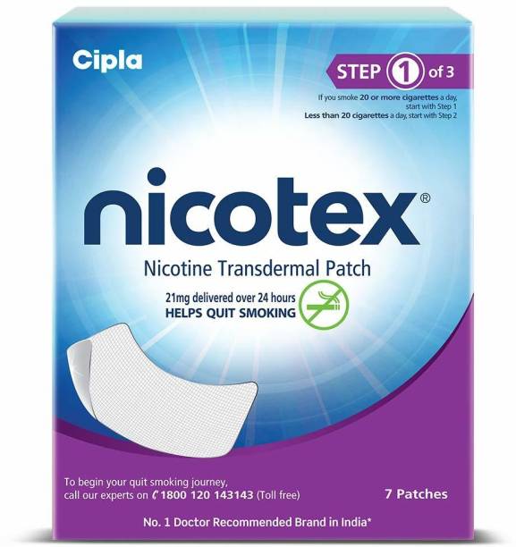 Cipla Nicotex Nicotine Transdermal Patch| 7 Patches (Step 1 - 21mg) Nicotine Patch