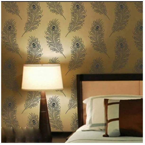 Kayra Decor Peacock Feather Wall Design Stencils for Wall Painting for Home Wall Decoration Suitable for Room Decor, Ceiling and Craft (16 inch x 24 inch) (KHS311) KHS311 Wall Arts Stencil