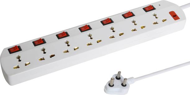 Brillar With 3 MetreL Long Wire Fuse LED Indicator 7  Socket Extension Boards