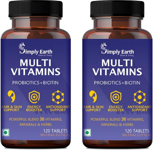 Simply earth Multivitamin For Men & Women (240 Tablets) Probiotics Vitamin C, Zinc & Biotin