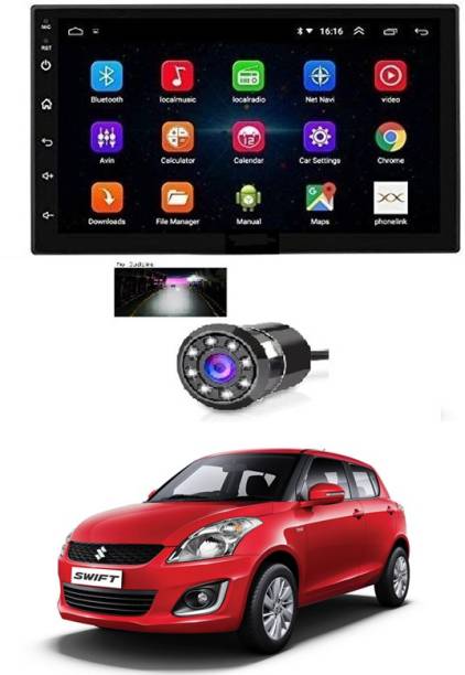 AYW Android Double Din Screen 7 inch Car Media Player with Touch Screen, Mirror Link, Bluetooth, Media Player with Rear Camera For Swift 2004 Car Stereo