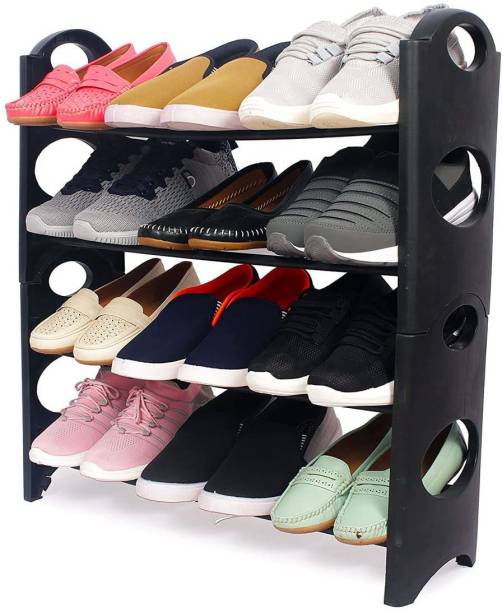 Quickmart Premium 4 shelf Plastic Shoe Rack for Home/Office Plastic Shoe Stand