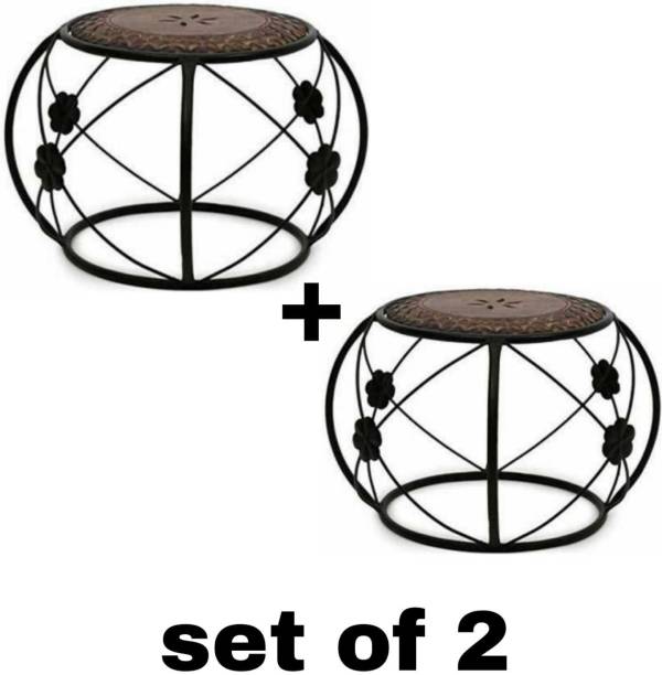 PR Arts Wrought Iron Rounded Stool For Living Room, Home decor, OutDoor Decor, Garden, Balcony Stool Decor ( Round Shaped ) Stool (Black, Brown, Pre-assembled) Stool (Brown, Black, Pre-assembled) Bathroom Stool