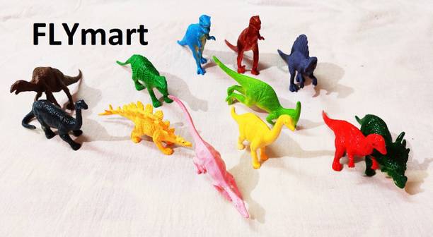 FLYmart Dinosaur Toy Set of 12 PCS | Dino World Toys Create Your Jungle with Dinosaur Animals Toys Set | A world of DINO Awaits you | Dino rare pack | Wild Animal Action Figure Set | new series