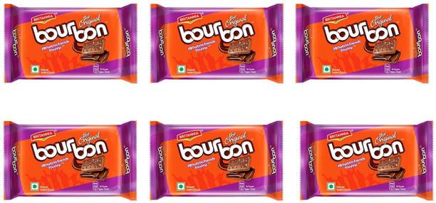 BRITANNIA Bourbon Biscuits Cream Sandwich (50G)-6PCS Sweet & Salty Biscuit