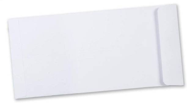 WeKonnect Cheque Size Paper Envelope | Thickness - 100 GSM | Size 4.5 Inch X 9.5 Inch (White - Pack of 50) Envelopes