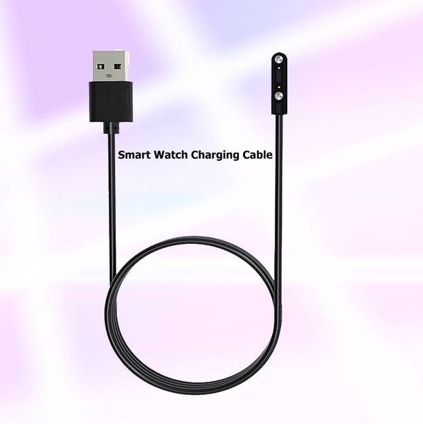 PULTO Wire Charging Pad Magic Charger 2 Pin Magnetic Replacement Charging Cable for Smart Watch, Fitness Band Charging Cable for W26 W26+ W26m for Smart Watch Magnetic USB Charging Cable Cord For smart watch Smart watch Cable Support All 2 Pin Watch Adapter Charging Pad Magic Charger For smart watch Smart Wristband Charger Adapter Smart watch Dock Charger Adapter Charging Pad
