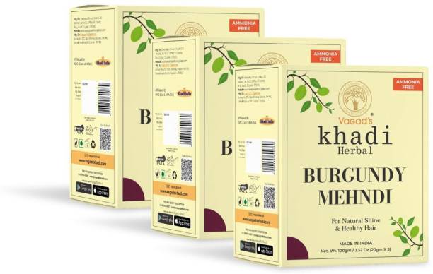 vagad's khadi Mehndi 100% Ammonia Free Henna , Burgundy