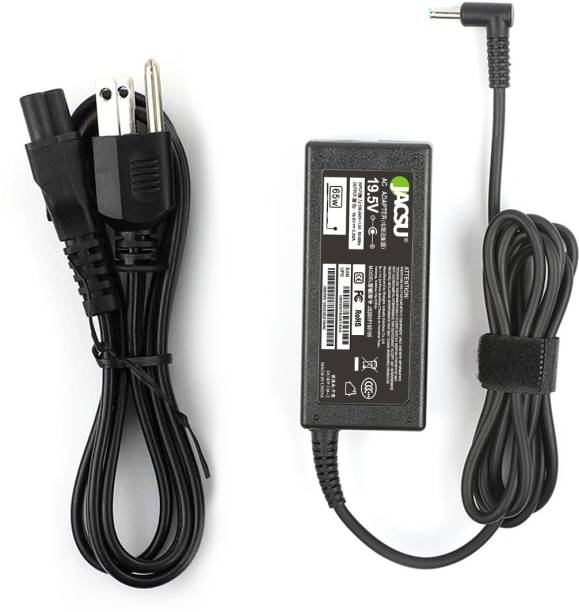 Jacsu 65W 19.5V 3.33A AC Charger Compatible with HP 15-F039WM 15-F009WM 15-F023WM, HP Chromebook 14-q010nr, HP Pavilion 15-N000 Notebook, HP ProBook 430 440 450 455 G3, 710412-001 741727-001 Adapter Blue Tip : 4.5 X 3mm with Center Pin Inside(power cord included) 65 W Adapter