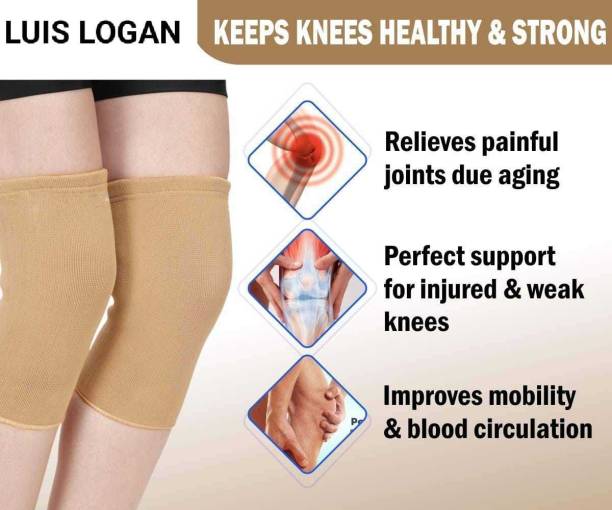 LUIS LOGAN LL ORTHO KNEE CAP Knee Cap Woolen Knee Sleeves for Women & Men BEIGE (XL) Knee Support