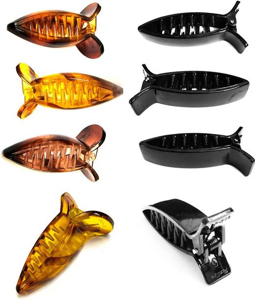 BHARATGAURAV (Pack of 6 Pc) Medium-Size Multi Color Imported Acrylic Material Butterfly Hair Clips For Women Clutchers Banana Hair Clips… Banana Clip