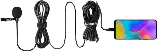 subton Collar Mic 10 Meter Long Collar Microphone (3.5mm Jack) |for Youtube Voice Video Recording Online Class Interview Studio Speech | Compatible with All 3.5mm Jack Smartphones Laptops Microphone