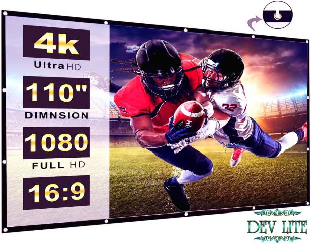 DEV LITE 110 inch 4K HD 16:9 Portable Video Foldable Anti-Crease Indoor Outdoor Projector Screen (Width 243 cm x 137 cm Height)