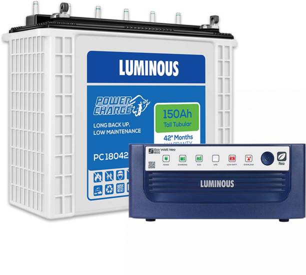 LUMINOUS Eco Watt Neo 800 Inverter_PC 18042 Tubular Inverter Battery