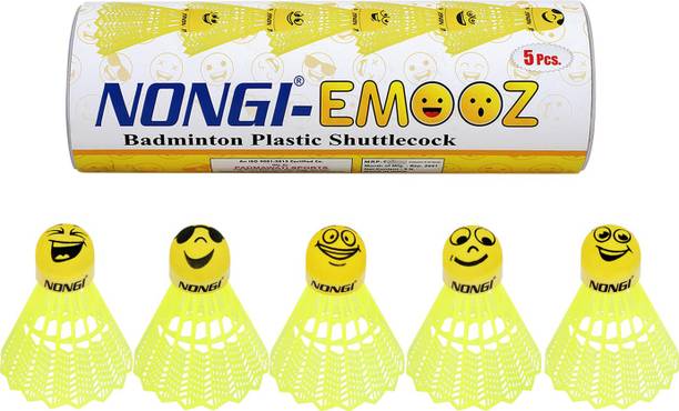 Nongi Emooz Plastic badminton shuttlecock for Indoor outdoor badminton sports Plastic Shuttle  - Yellow