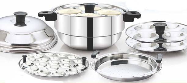 Luxuria Luxuria Sumo 12 Stainless Steel Induction Idly Pot (5 Plates, 21 Idlis), Silver Induction & Standard Idli Maker