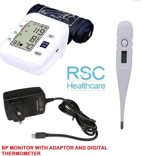 rsc healthcare RSC-001 Automatic Digital Blood Pressure Monitor with LCD Display WITH AC ADEPTOR ( 3.1 AMP ) 3 YEAR WARRANTY ( Made In India ) Bp Monitor