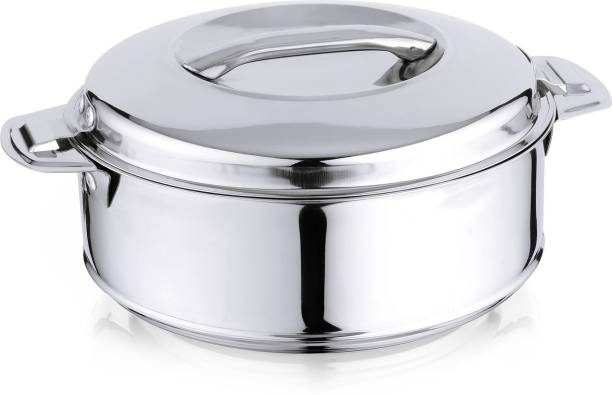 LIMETRO STEEL Stainless Steel Double Wall Insulated Casserole with Steel Lid Serve Casserole