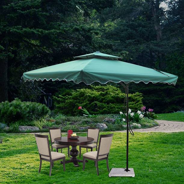 seven star decor Square 2.5mX2.5m Umbrella with 40kg Base for Terrace | Garden | Cafeteria Fabric Gazebo