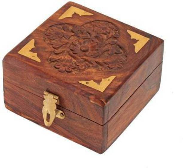 LyqArt Wooden Handmade Jewellery Box | Jewel Organizer | Multipurpose Box for Women | Storage Box | Jewellery Case Organizer | Jewellery Storage organizer | Gift Item (7 x 5 inch) Jewellery and Makeup Vanity Box