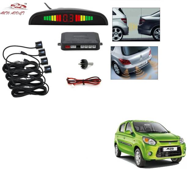 AuTO ADDiCT parking-sensors-black-130 Car Reverse Parking Sensor with LED Display 4 Sensor Reverse Parking Auto Radar Detectors (Black) For Maruti Suzuki Alto 800 Parking Sensor