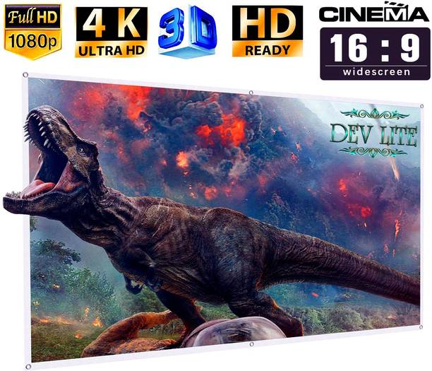 Dev Lite Premium 106 Inches Diagonal 16:9 Aspect Ratio, 92 Inches x 52 Inches, Supports UHD-3D-4K Technology Universal Eyelets Type, 8 Feet x 4.5 Feet Projector Screen (Width 234 cm x 132 cm Height) Projector Screen (Width 234 cm x 132 cm Height)