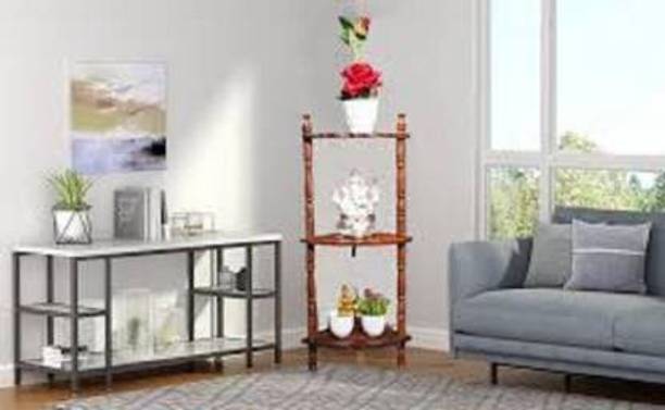 HabibaArtGallery Wooden Corner Stand / Corner rack Folding Corner Stand Wooden Wall Shelf