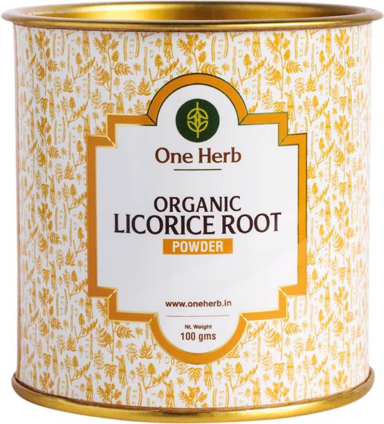 one herb Organic Licorice Powder 100g, Manages Sore Throat, Helps Control High Cholesterol, Good for Cough & Cold, Weight Loss