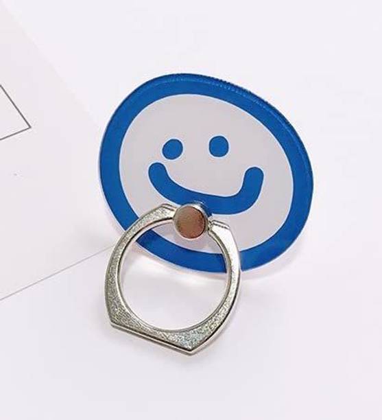 befunky Cute Shape Phone Ring 360 Degree Rotating Ring Grip Anti Drop Finger Holder for iPhone iPad and All Mobile Phones (1 Piece, Blue Face) Mobile Holder