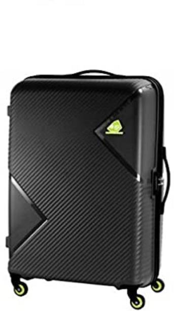 Kamiliant by American Tourister Zakk Secure Black 68 Cm 4W Polypropylene trolley bags Check-in Suitcase - 24 inch