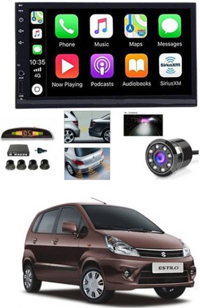 RKPSP 7 INCH Full Double Din Car Screen Stereo Media Player Audio Video Touch Screen Stereo Full HD with MP3/MP4/MP5/USB/FM Player/WiFi/Bluetooth & Mirror Link with Back Rear Camera & Black Sensor For Zen Estilo Car Stereo