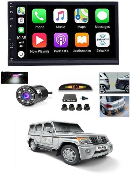 RKPSP 7 INCH Full Double Din Car Screen Stereo Media Player Audio Video Touch Screen Stereo Full HD with MP3/MP4/MP5/USB/FM Player/WiFi/Bluetooth & Mirror Link with Back Rear Camera & Black Sensor For Bolero Car Stereo