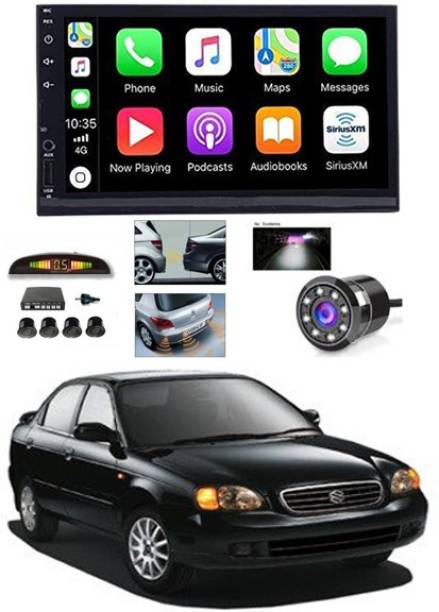 RKPSP 7 INCH Full Double Din Car Screen Stereo Media Player Audio Video Touch Screen Stereo Full HD with MP3/MP4/MP5/USB/FM Player/WiFi/Bluetooth & Mirror Link with Back Rear Camera & Black Sensor For Baleno Old Car Stereo