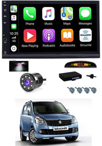 AYW 7 INCH Full Double Din Car Screen Stereo Media Player Audio Video Touch Screen Stereo Full HD with MP3/MP4/MP5/USB/FM Player/WiFi/Bluetooth & Mirror Link with Back Rear Camera & Silver Sensor For Wagonr 2010 Car Stereo