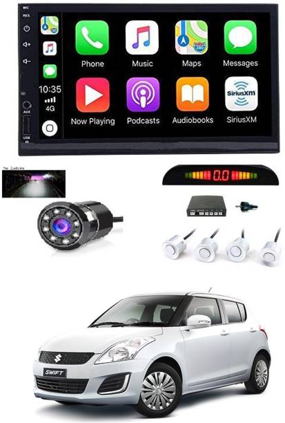 AYW 7 INCH Full Double Din Car Screen Stereo Media Player Audio Video Touch Screen Stereo Full HD with MP3/MP4/MP5/USB/FM Player/WiFi/Bluetooth & Mirror Link with Back Rear Camera & White Sensor For Swift Old Car Stereo