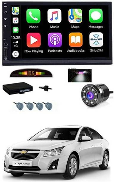 RKPSP 7 INCH Full Double Din Car Screen Stereo Media Player Audio Video Touch Screen Stereo Full HD with MP3/MP4/MP5/USB/FM Player/WiFi/Bluetooth & Mirror Link with Back Rear Camera & Silver Sensor For Cruze Car Stereo