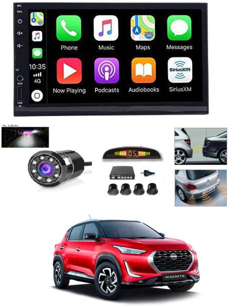 RKPSP 7 INCH Full Double Din Car Screen Stereo Media Player Audio Video Touch Screen Stereo Full HD with MP3/MP4/MP5/USB/FM Player/WiFi/Bluetooth & Mirror Link with Back Rear Camera & Black Sensor For Magnite Car Stereo