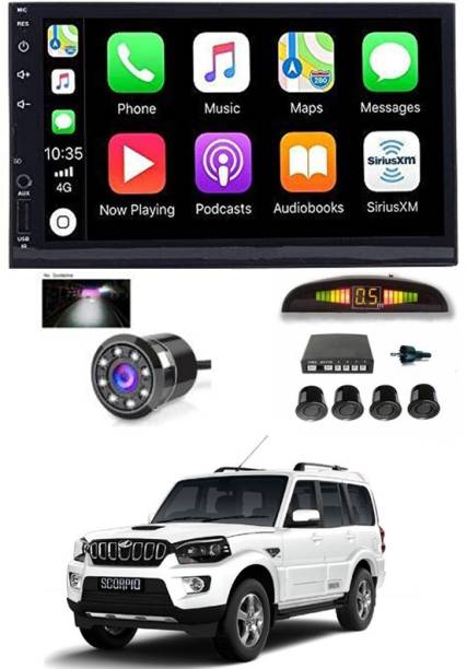 MATIES 7 INCH Full Double Din Car Screen Stereo Media Player Audio Video Touch Screen Stereo Full HD with MP3/MP4/MP5/USB/FM Player/WiFi/Bluetooth & Mirror Link with Back Rear Camera & Black Sensor For New Scorpio Car Stereo