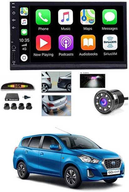 AYW 7 INCH Full Double Din Car Screen Stereo Media Player Audio Video Touch Screen Stereo Full HD with MP3/MP4/MP5/USB/FM Player/WiFi/Bluetooth & Mirror Link with Back Rear Camera & Black Sensor For Go+ Car Stereo