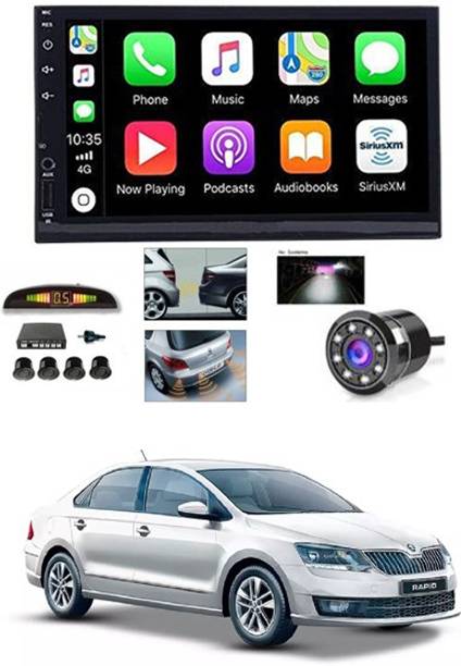 RKPSP 7 INCH Full Double Din Car Screen Stereo Media Player Audio Video Touch Screen Stereo Full HD with MP3/MP4/MP5/USB/FM Player/WiFi/Bluetooth & Mirror Link with Back Rear Camera & Black Sensor For Rapid Car Stereo