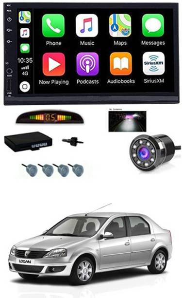 AYW 7 INCH Full Double Din Car Screen Stereo Media Player Audio Video Touch Screen Stereo Full HD with MP3/MP4/MP5/USB/FM Player/WiFi/Bluetooth & Mirror Link with Back Rear Camera & Silver Sensor For Logan Car Stereo