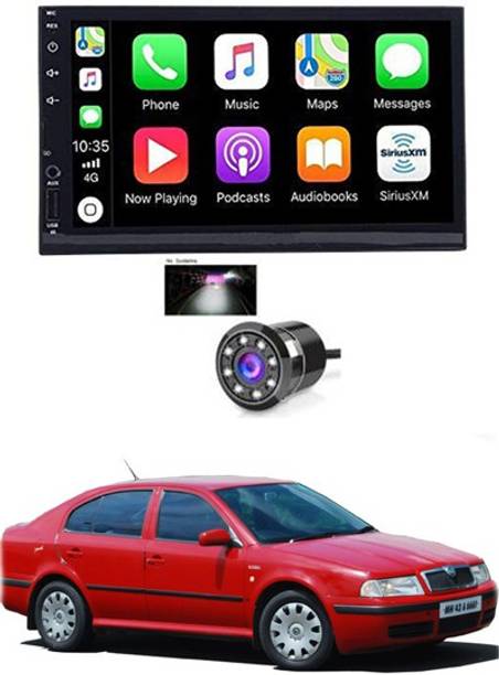 AYW 7 INCH Full Double Din Car Screen Stereo Media Player Audio Video Touch Screen Stereo Full HD with MP3/MP4/MP5/USB/FM Player/WiFi/Bluetooth & Mirror Link with Back Rear Camera For Octavia Car Stereo
